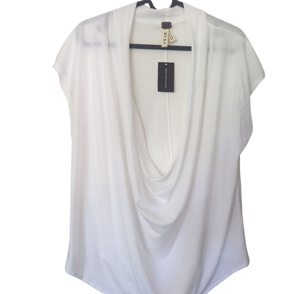 South Moon Under Elegant White Cowl Neck Blouse
